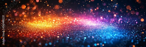 Wallpaper Mural Confetti in vibrant colors against a dark purple backdrop. Empty space behind. Sparkles drifting. Slightly defocused texture. Abstract template. Hazy pattern. Night party ambiance with bokeh Torontodigital.ca