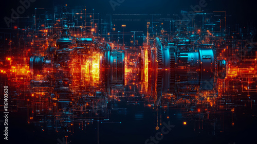 Advanced Turbine Engine: A Futuristic Digital Rendering