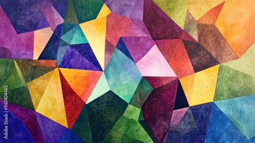 Wallpaper Mural Abstract colorful geometric art with textured polygons. Torontodigital.ca
