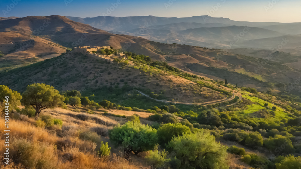 Naklejka premium stunning Golan Heights Israel sunny summer day