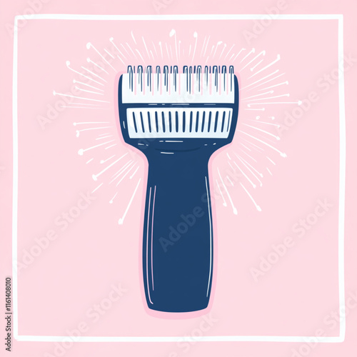 Minimalist 2D Barbershop Logo with Razor and Notes Concept
