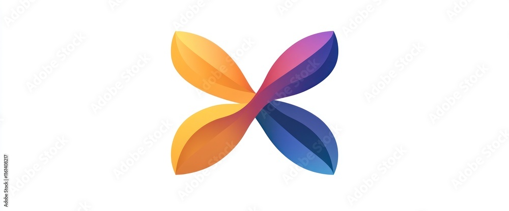 Abstract colorful butterfly-like logo design. Abstract colorful butterfly-like logo design.