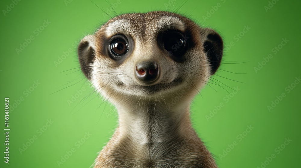 Fototapeta premium Happy meerkat portrait. AI.