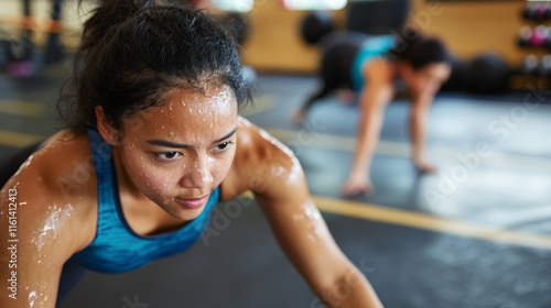 A person doing high-intensity interval training at the gym