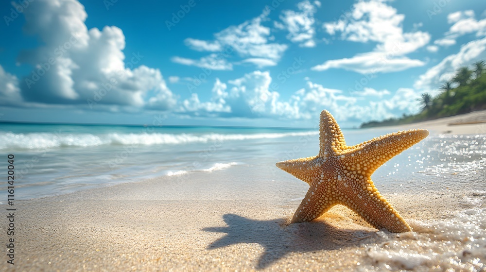 Starfish on a sunny beach paradise. Starfish on a sunny beach paradise.