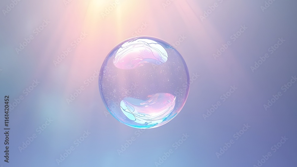 Whimsical Iridescent Soap Bubble, Pastel Blue Lavender Serenity Background, Translucent Swirling Patterns, Gradient Effect, AI-Generated Art Whimsical Iridescent Soap Bubble, Pastel Blue Lavender Serenity Background, Translucent Swirling Patterns, Gradient Effect, AI-Generated Art