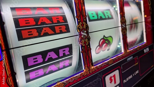 slot machine with casino chips