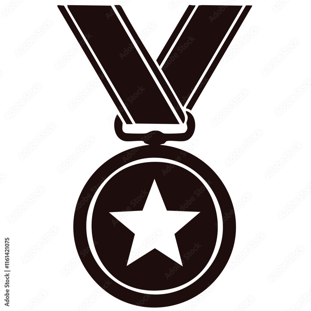 medal with ribbon and star