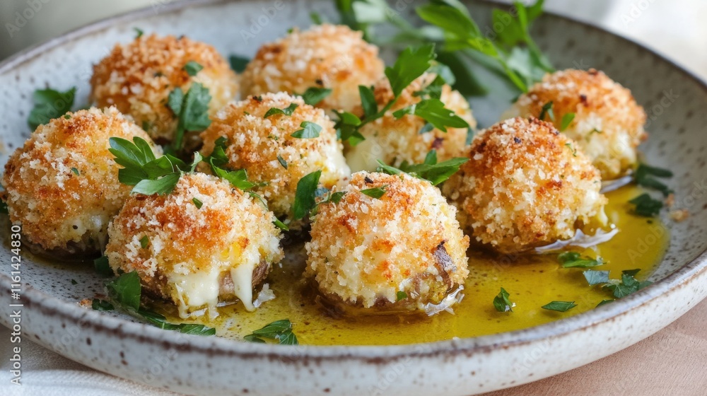 Baked Parmesan Crusted Mushrooms With Herbs Baked Parmesan Crusted Mushrooms With Herbs