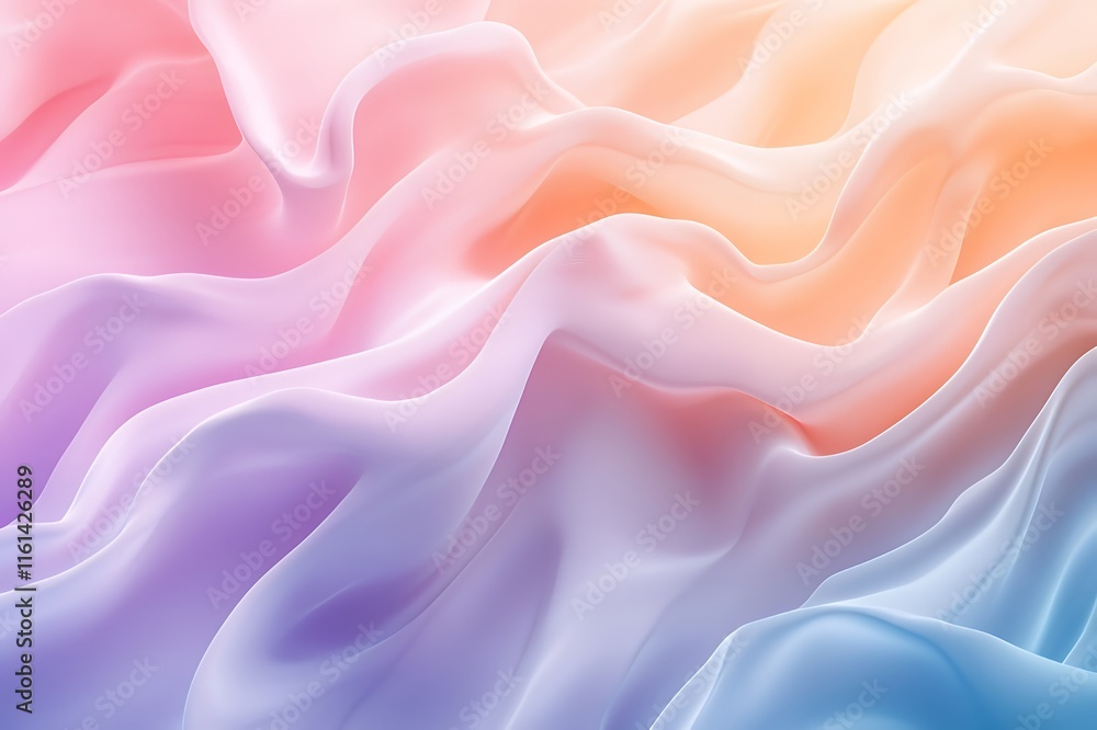 Abstract Pastel Fabric Waves Flowing Softly Abstract Pastel Fabric Waves Flowing Softly