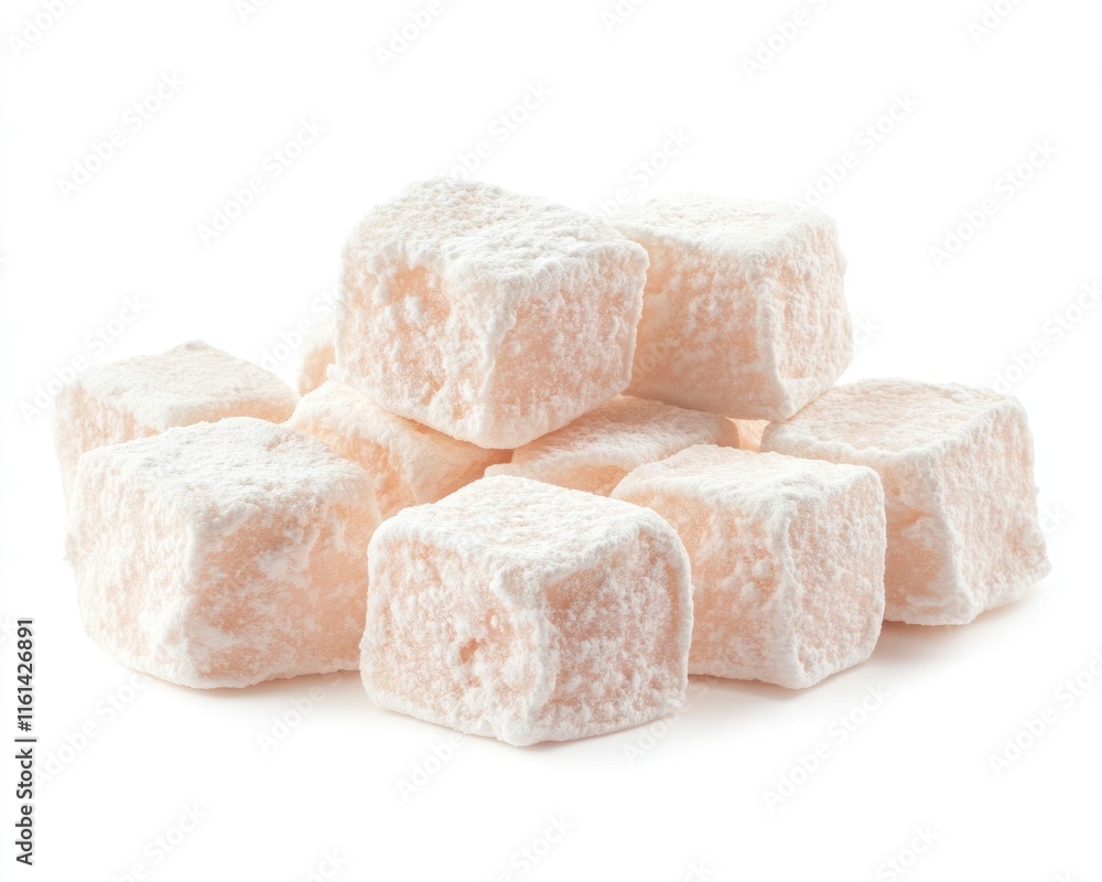 Soft and Delicious Marshmallows on a Clean White Background for Culinary Creations Soft and Delicious Marshmallows on a Clean White Background for Culinary Creations