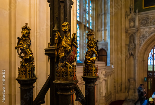 Obraz na płótnie Indoors view of the Palace of Westminster, the meeting place of the Parliament o