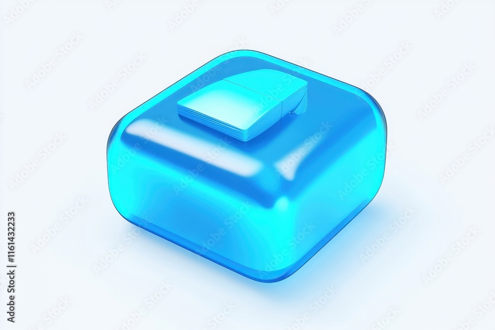 A vibrant blue, glossy square-shaped object with a subtle rounded edge, reflecting light elegantly. A vibrant blue, glossy square-shaped object with a subtle rounded edge, reflecting light elegantly.