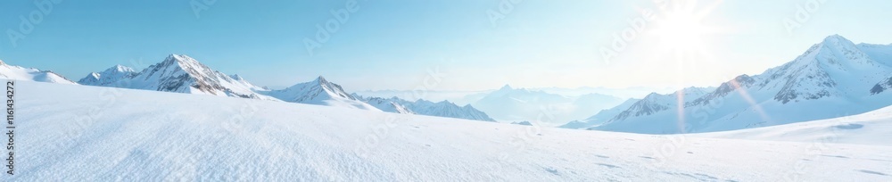 Expansive white snowfield under a clear, bright sky , image, graphic Expansive white snowfield under a clear, bright sky , image, graphic