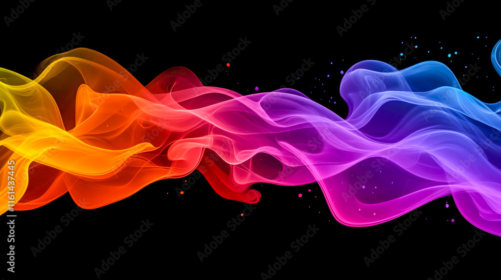 Obraz premium Vivid and Photorealistic Colorful Smoke in a Dynamic Flowing Pattern
