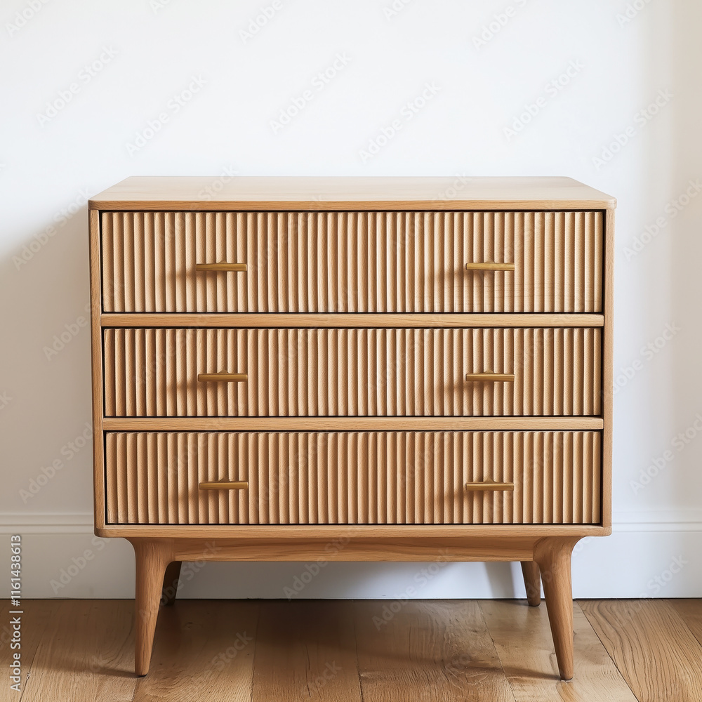 Wooden nightstand in modern minimalist style Wooden nightstand in modern minimalist style