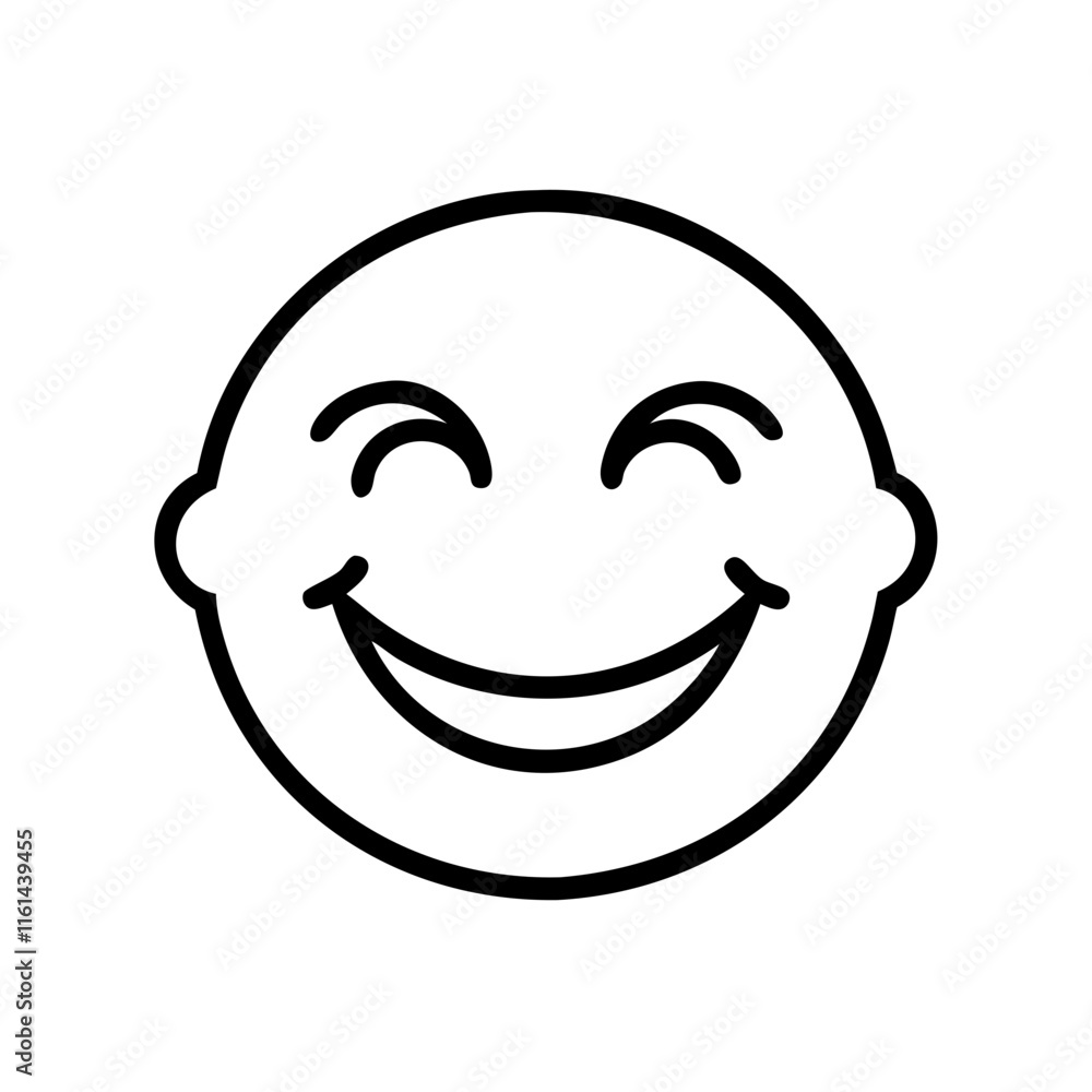 Smiling face icon expressing happiness on a simple background Smiling face icon expressing happiness on a simple background