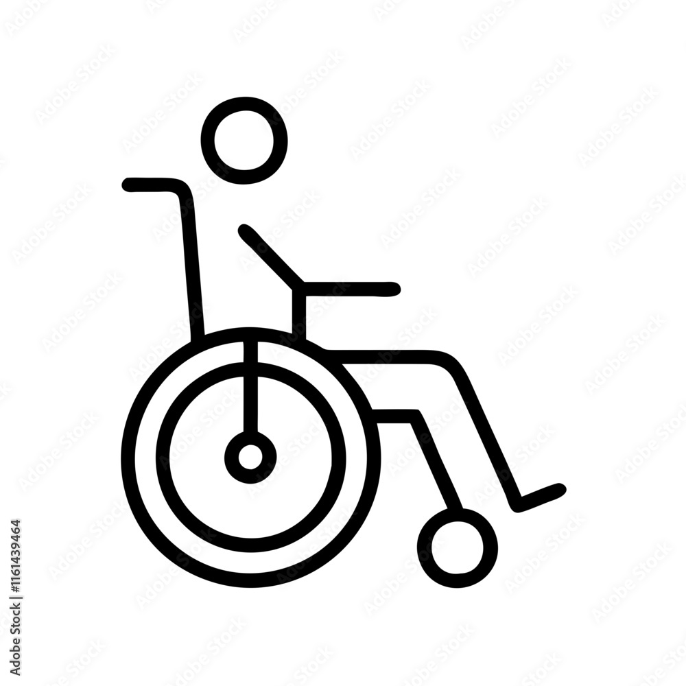Person in wheelchair on white background Person in wheelchair on white background