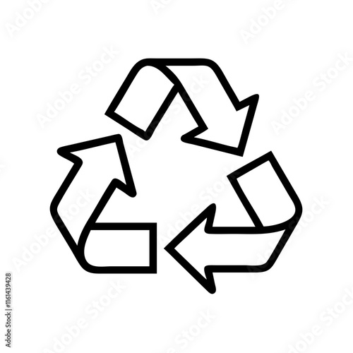 Recycling symbol with arrows on a white background