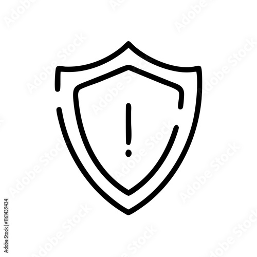 Warning shield icon with exclamation mark