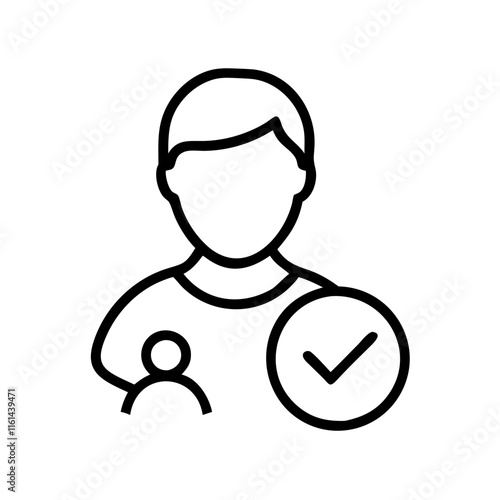 Person with checkmark icon representing verification