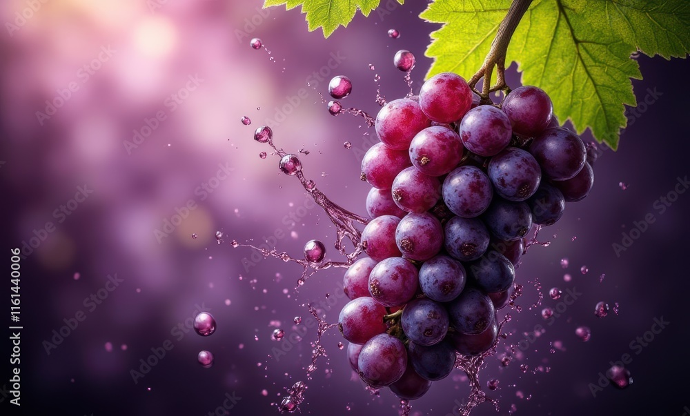 Fresh red grapes with splash effect Fresh red grapes with splash effect