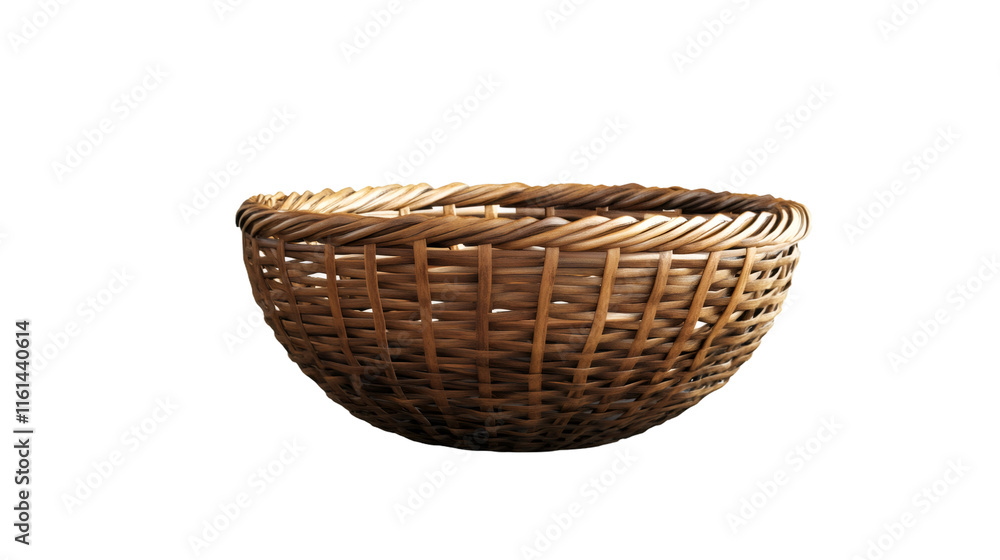 Wicker basket isolated on transparent background, ideal for photo editing and compositions Wicker basket isolated on transparent background, ideal for photo editing and compositions