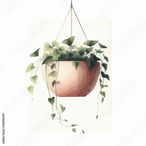 still life with flowers. A hanging plant 