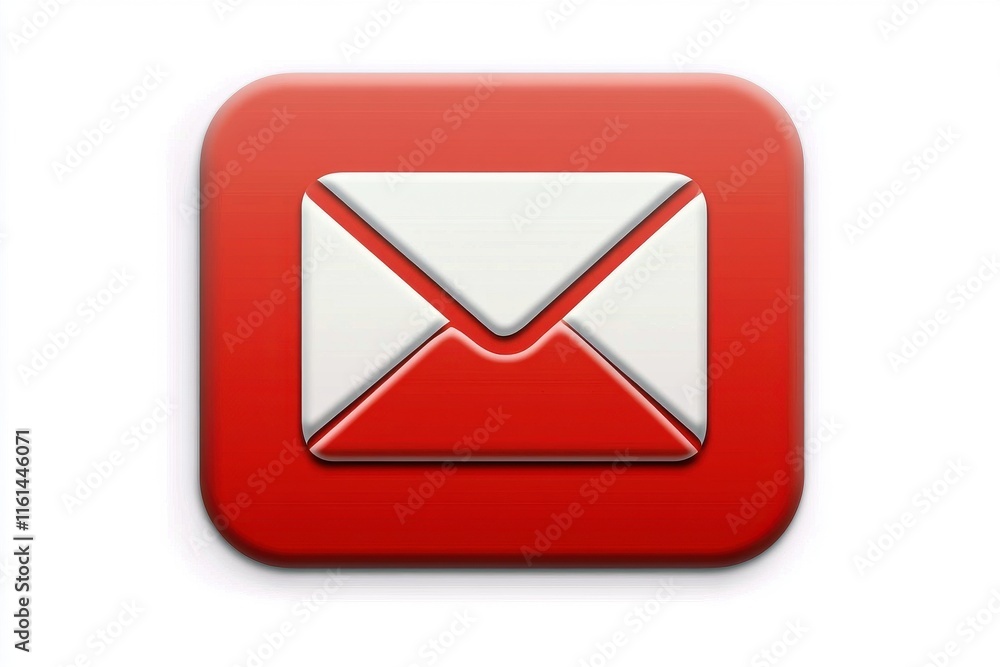 A vibrant red email icon featuring a classic envelope design, symbolizing digital communication. A vibrant red email icon featuring a classic envelope design, symbolizing digital communication.