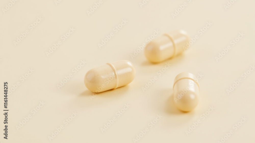 Image of a small pile of magnesium glycinate capsules on a light-colored background. Image of a small pile of magnesium glycinate capsules on a light-colored background.