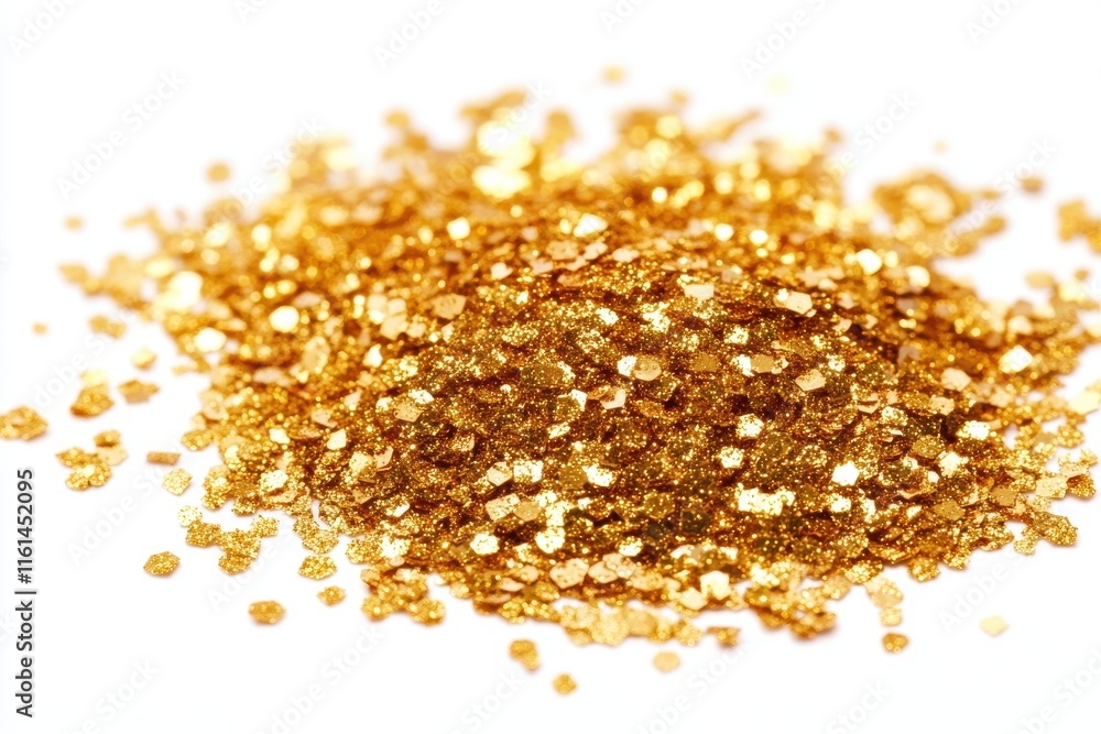 Gold glitter with golden sparkle confetti, creating a shiny and glittering festive effect. Gold glitter with golden sparkle confetti, creating a shiny and glittering festive effect.