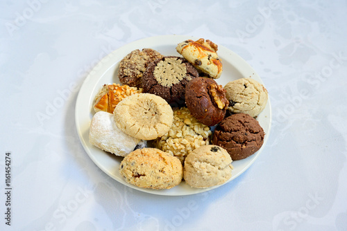 Turkish homemade sweet and savory cookies .Tatli tuzlu kurabiye. Kuru pasta photo