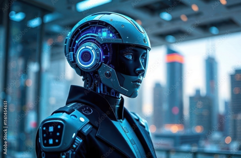 AI content creation robot managing many social media accounts AI content creation robot managing many social media accounts