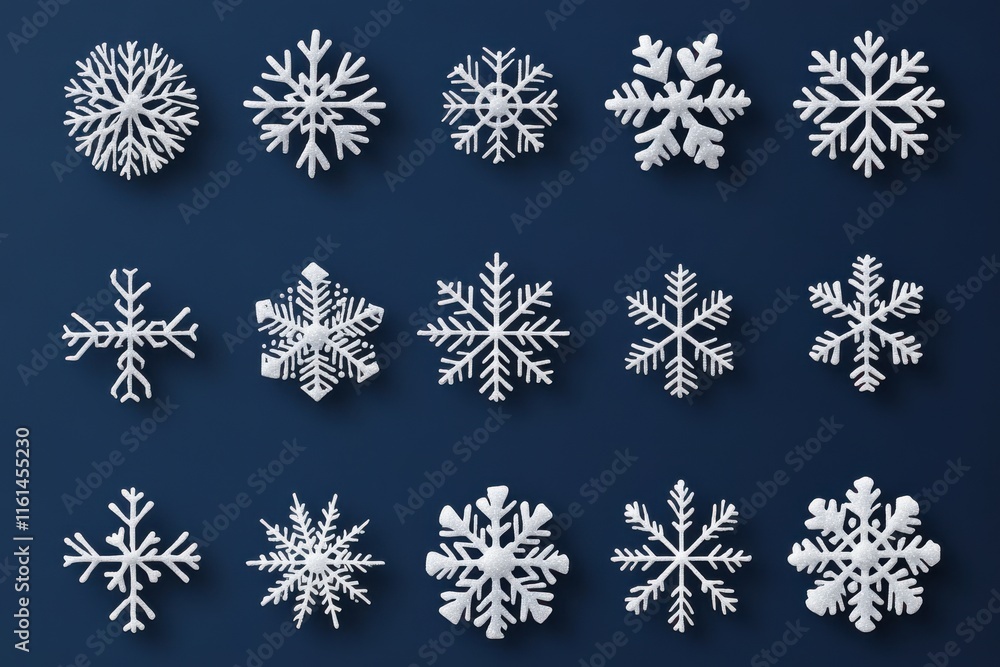 Vector snowflake icons: Silver snowflake with a winter motif, sleek and modern. Vector snowflake icons: Silver snowflake with a winter motif, sleek and modern.