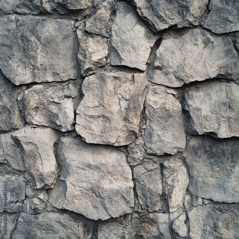Fototapeta premium A wall made of large rocks with a rough texture