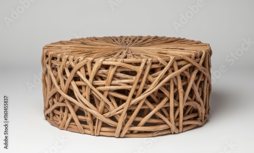 Stylish woven rattan coffee table photo