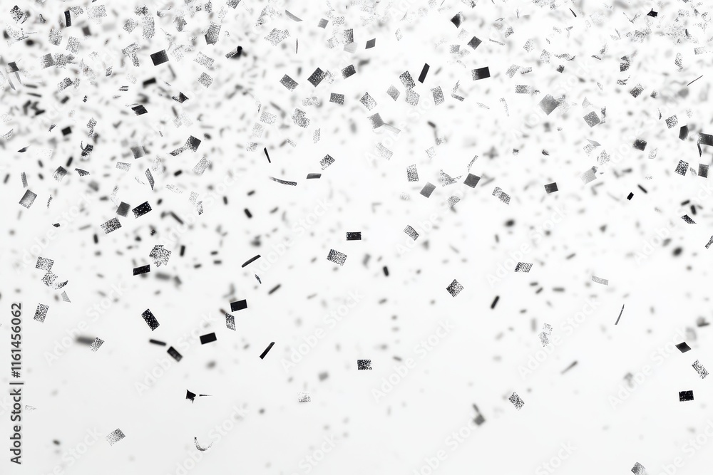 White silver falling foil confetti with glitter dust, perfect for festive designs. White silver falling foil confetti with glitter dust, perfect for festive designs.