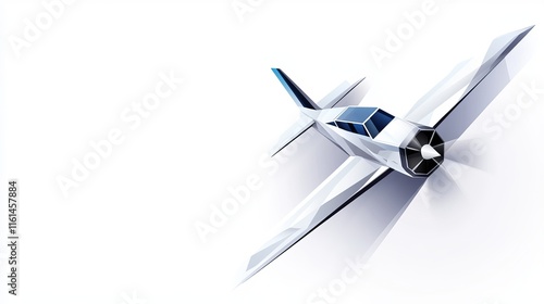 Polygonal airplane detailed vector illustration for design or aviationrelated concepts photo