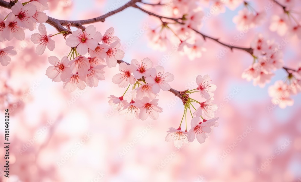 Delicate cherry blossoms in soft pink hues Delicate cherry blossoms in soft pink hues