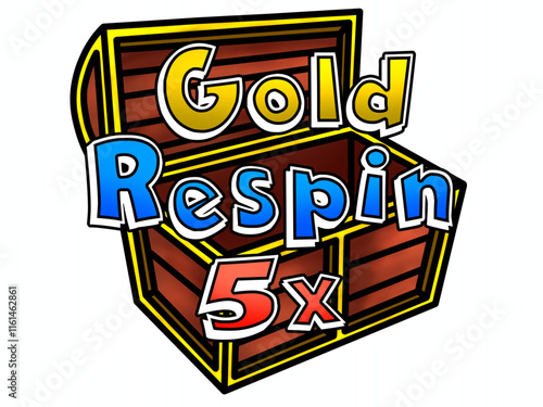 Vector Gold respin text Casino games - slots - game assets 
White background