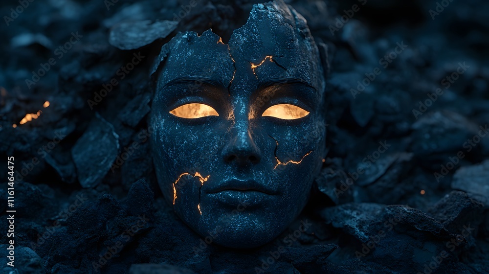 Glowing Mask in Shadows Glowing Mask in Shadows