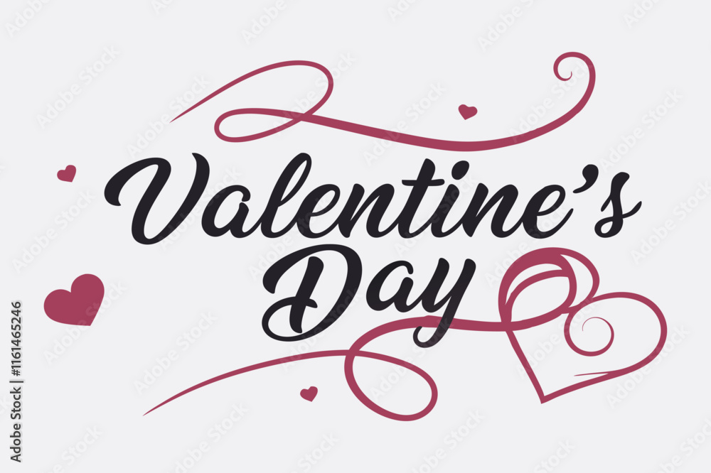Happy Valentine's Day in a bold script typography design. Happy Valentine's Day in a bold script typography design.