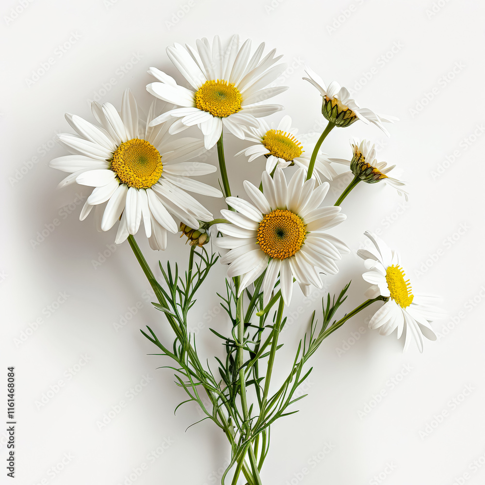 Fototapeta premium Bouquet of white daisies with yellow centers
