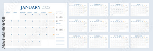 Elegant 2025 Calendar in Modern Minimal Clean Style