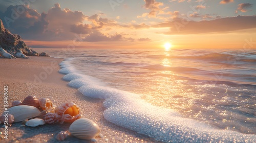 Sunrise Over a Serene Beach
