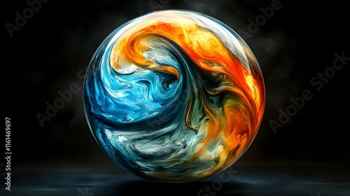 Dynamic Abstract of Swirling Colors