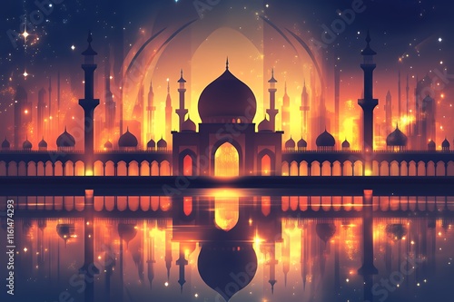 Wallpaper Mural Majestic Mosque Cityscape Reflecting In Calm Water Torontodigital.ca