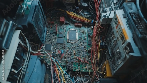 Close-up Photo of Computer Parts and Circuit Boards

 photo