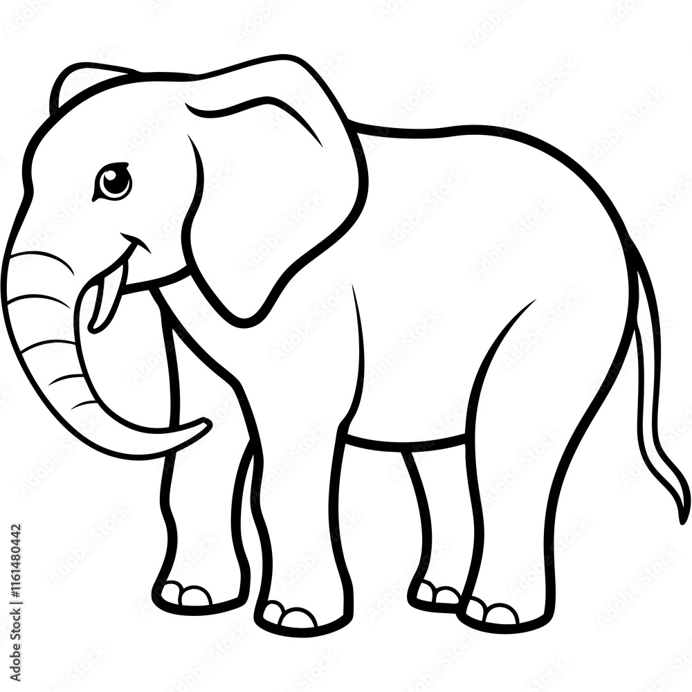Elephant Silhouette on White Background Elephant Silhouette on White Background