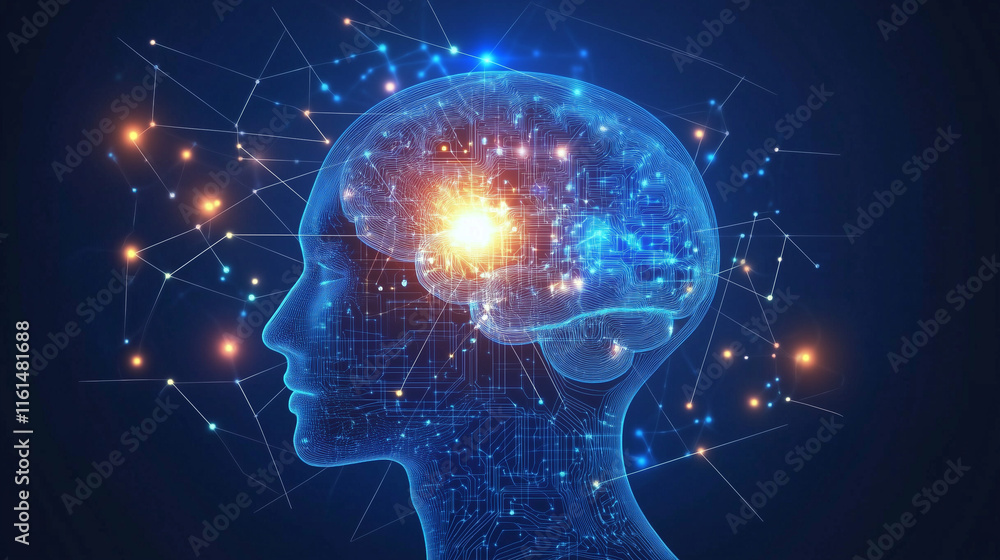 Obraz premium Artificial Intelligence and Technology Web Background Highlighting Virtual Concepts and Futuristic Digital Innovation